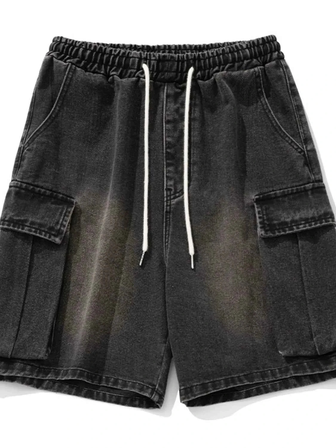 Men's Full Size Washed Cargo Denim Shorts Plus Size